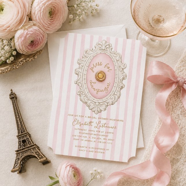 Whimsical Press for Champagne Bridal Shower Invitation (Whimsical Press for Champagne Bridal Shower Invitation)