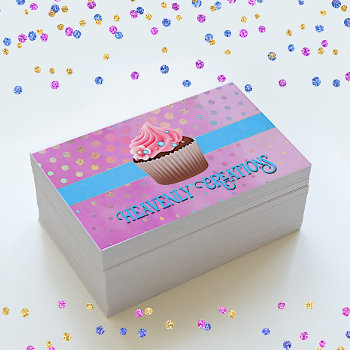Whimsical Pretty Cupcake Bakery Business Card by DizzyDebbie at Zazzle