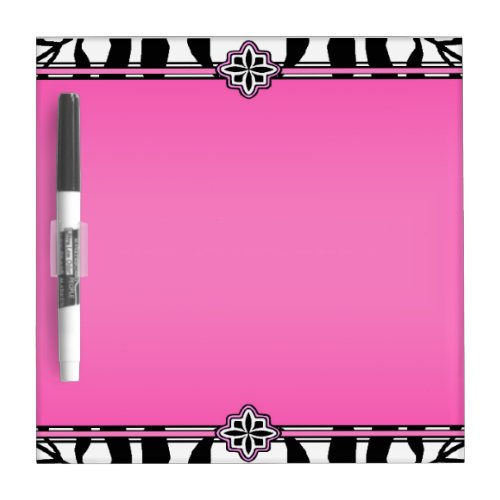 Whimsical Pretty Pink Zebra Print Dry Erase Board