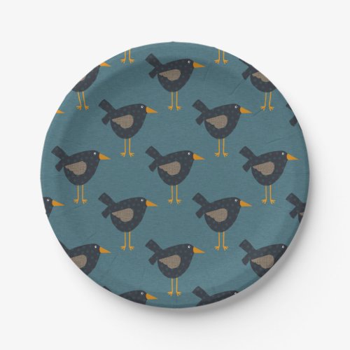 Whimsical Prim Crow Paper Plates