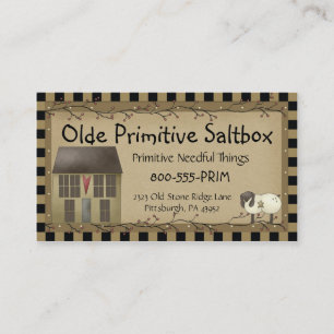 Whimsical Primitive Saltbox House Business Card