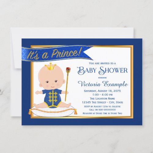 Whimsical Prince Baby Shower Invitations