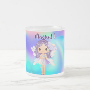 Whimsical Princess Fairy Birthday Frosted Glass Coffee Mug