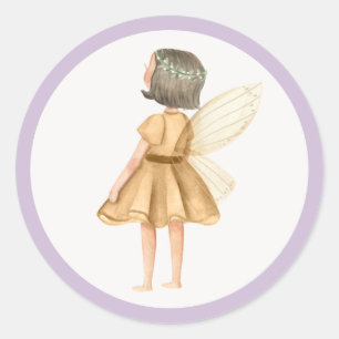 Whimsical Princess Fairy Birthday Party Favor Classic Round Sticker