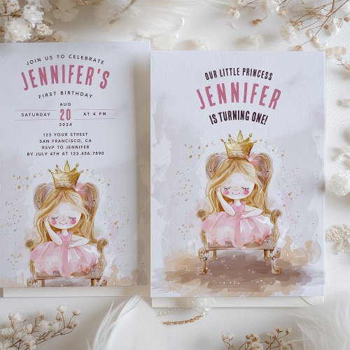 Whimsical Princess First Birthday Invitation