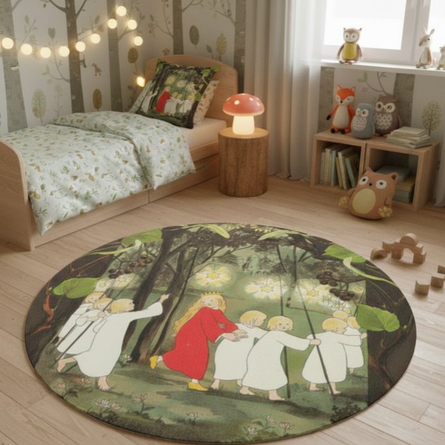 Whimsical Princess with Fairies in Forest Rug  (Creator Uploaded)