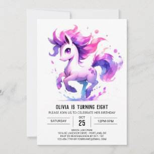 Whimsical Printable Horse Birthday Invitation