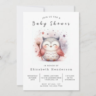 Whimsical Printable Owl Baby Shower Invitation