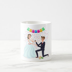 Whimsical Proposal Illustration Wedding Coffee Mug
