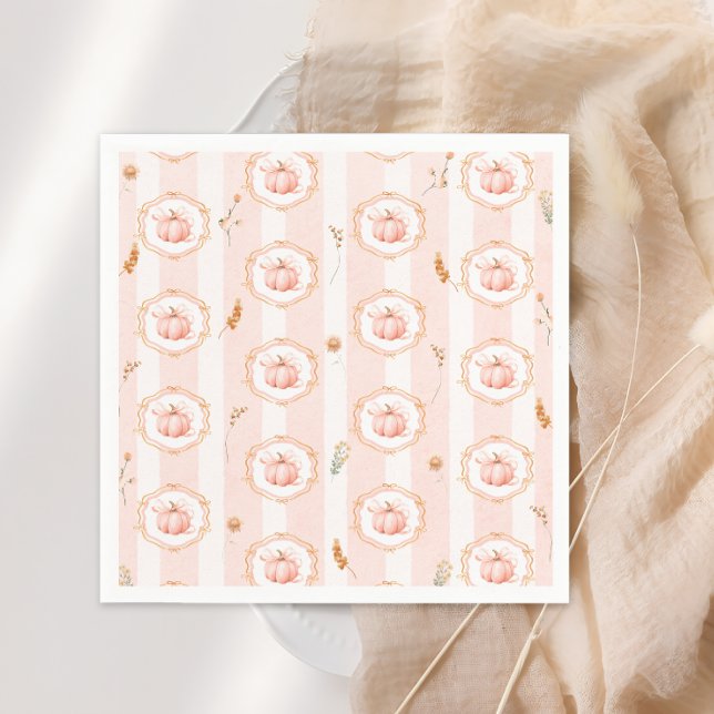 Whimsical Pumpkin Fall Floral Baby Shower Napkins (Creator Uploaded)