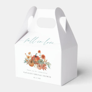Whimsical Pumpkin Fall in Love Bridal Shower Favor Boxes