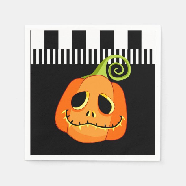 Whimsical Pumpkin Halloween Costume Party Napkins (Front)