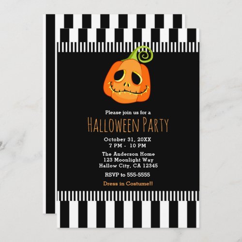 Whimsical Pumpkin Halloween Party Invitation