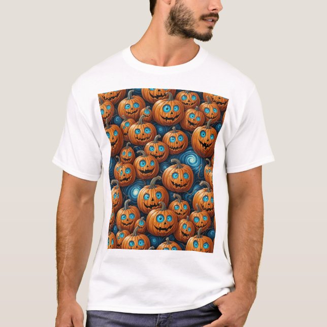 Whimsical Pumpkin Halloween T-Shirt (Front)