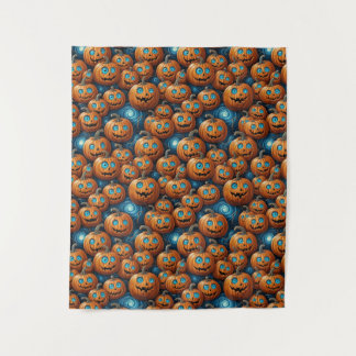 Whimsical Pumpkin Halloween Wall Tapestry