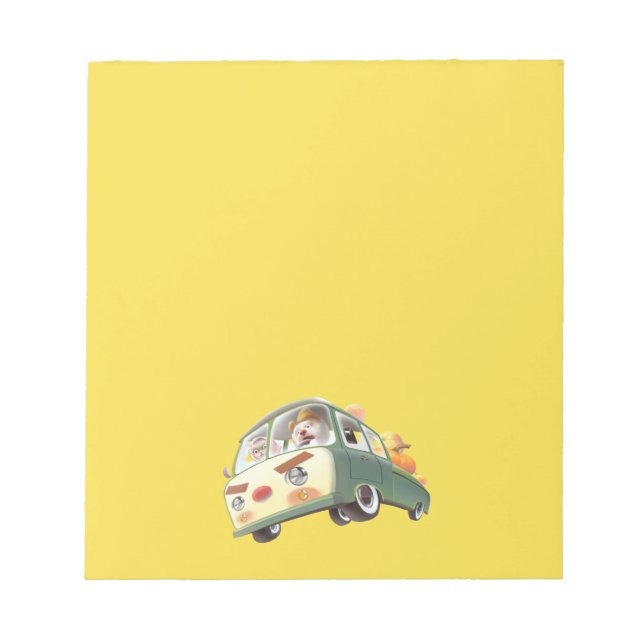 Whimsical Pumpkin Ride Notepad (Front)