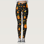 Whimsical Pumpkins & Candy Corn Fun Halloween Leggings<br><div class="desc">Whimsical Pumpkins & Candy Corn Fun Halloween Leggings</div>