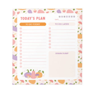 Whimsical Pumpkins Daily To Do List Planner Notepad