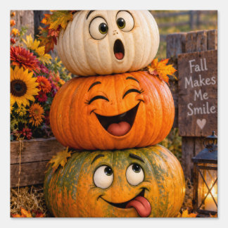 Whimsical pumpkins Fall Yard Sign