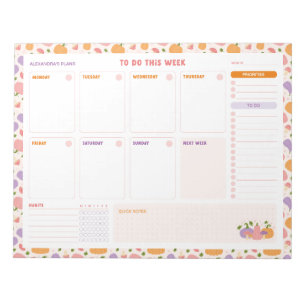 Whimsical Pumpkins Weekly To Do List Planner Notepad