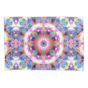 Whimsical Purple Blue Pink Colorful Pattern Pillow Case