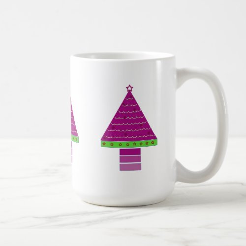 Whimsical Purple Christmas Trees Coffee Mug