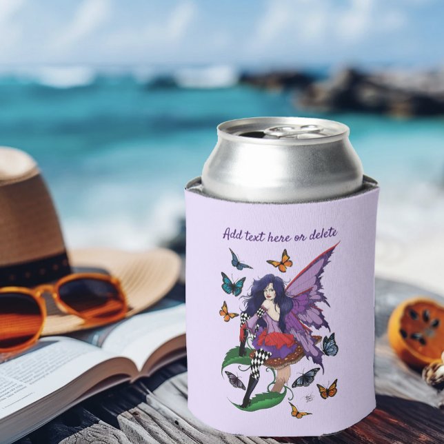 Whimsical Purple Fairy Butterfly Fantasy Can Cooler (Creator Uploaded)