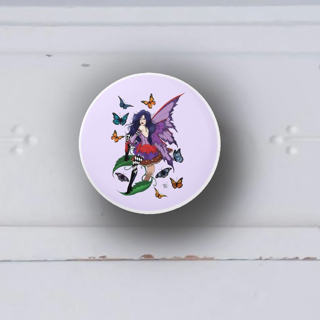 Whimsical Purple Fairy Butterfly Fantasy Ceramic Knob (Creator Uploaded)