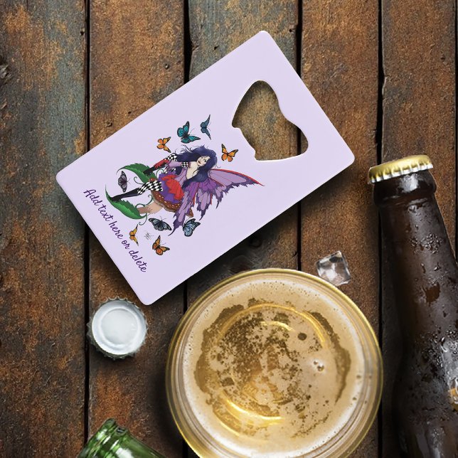 Whimsical Purple Fairy Butterfly Fantasy Credit Card Bottle Opener (Creator Uploaded)