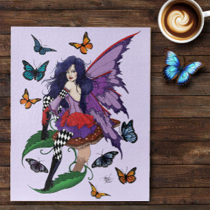 Whimsical Purple Fairy Butterfly Fantasy Jigsaw Puzzle