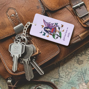 Whimsical Purple Fairy Butterfly Fantasy Keychain