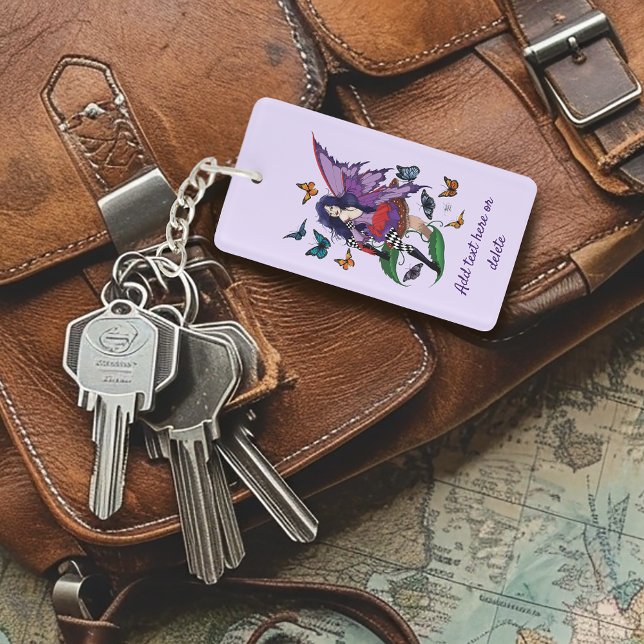 Whimsical Purple Fairy Butterfly Fantasy Keychain (Creator Uploaded)