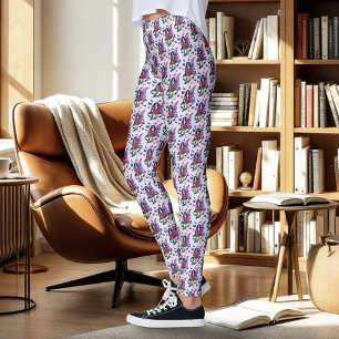 Whimsical Purple Fairy Butterfly Fantasy Leggings