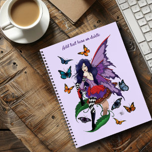 Whimsical Purple Fairy Butterfly Fantasy Notebook