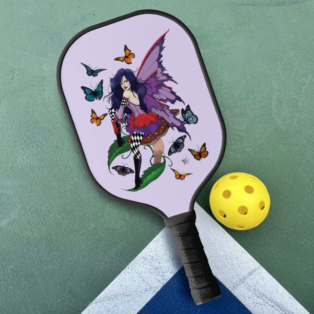 Whimsical Purple Fairy Butterfly Fantasy Pickleball Paddle (Creator Uploaded)