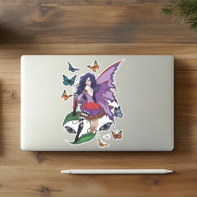 Whimsical Purple Fairy Butterfly Fantasy Sticker (Creator Uploaded)