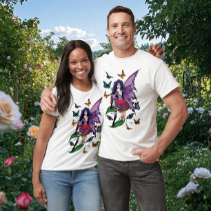 Whimsical Purple Fairy Butterfly Fantasy T-Shirt