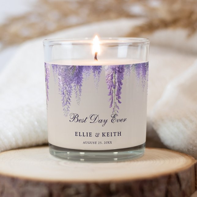 Whimsical Purple Floral Scented Jar Candle (Creator Uploaded)