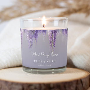 Whimsical Purple Floral Scented Jar Candle