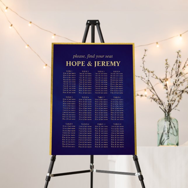 Whimsical Purple Gold Fairy Wedding Seating Chart Foam Board (In Situ (Stand))