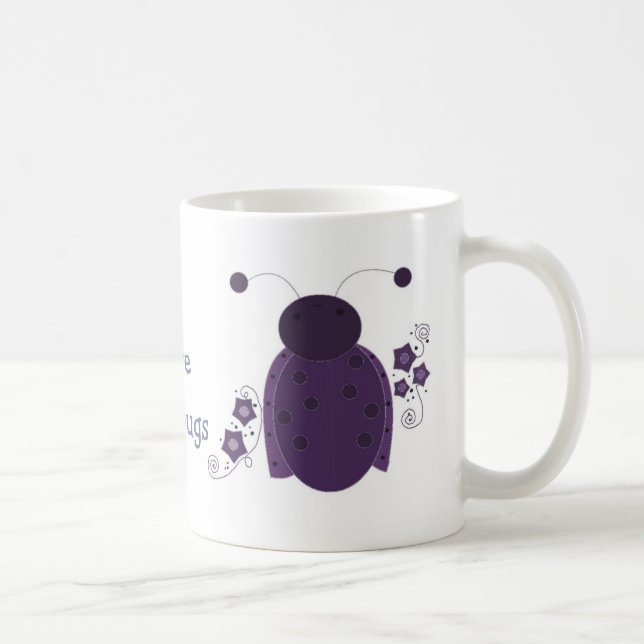 Whimsical Purple Ladybug Coffee Mug (Right)