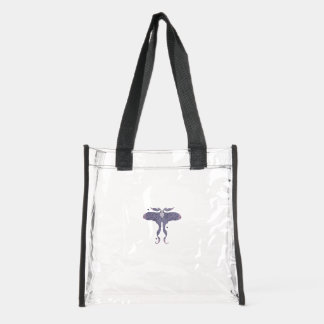 Whimsical Purple Moth with Star Sparkles Mystical  Clear Tote Bag