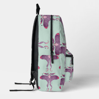 Whimsical Purple Moth with Star Sparkles Mystical  Printed Backpack
