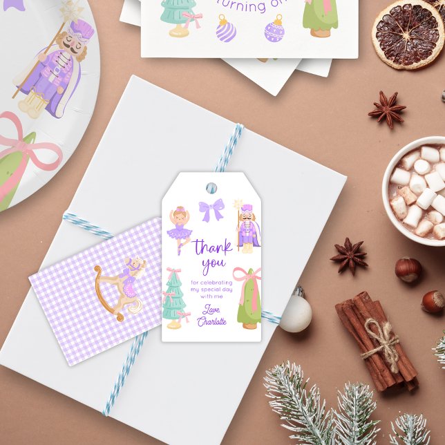 Whimsical Purple Nutcracker Birthday Gift Tag (Creator Uploaded)