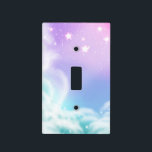 Whimsical Purple Pink Sparkle Clouds Cute Bedroom Light Switch Cover<br><div class="desc">Light Switch Cover.</div>