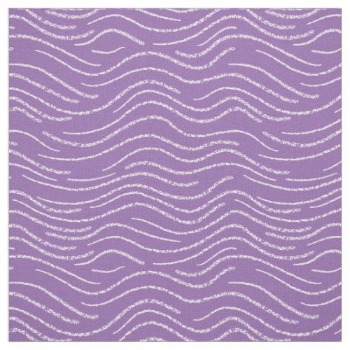 Whimsical Purple White Wavy Striped Scribbles Fabric