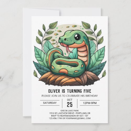 Whimsical Python Birthday Invitation