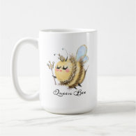 Whimsical Queen Bee with Crown and Wand Mug