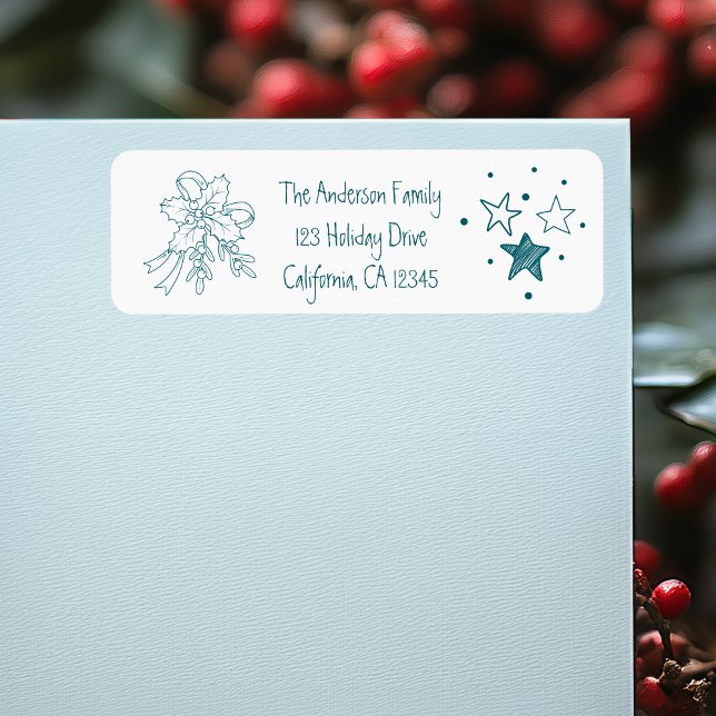 Whimsical Quirky Doodle Holiday Label (Creator Uploaded)