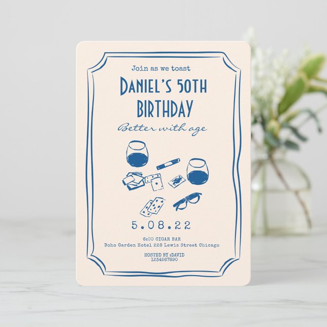 Whimsical Quirky Funky Handwritting 50th Birthday  Invitation (Creator Uploaded)